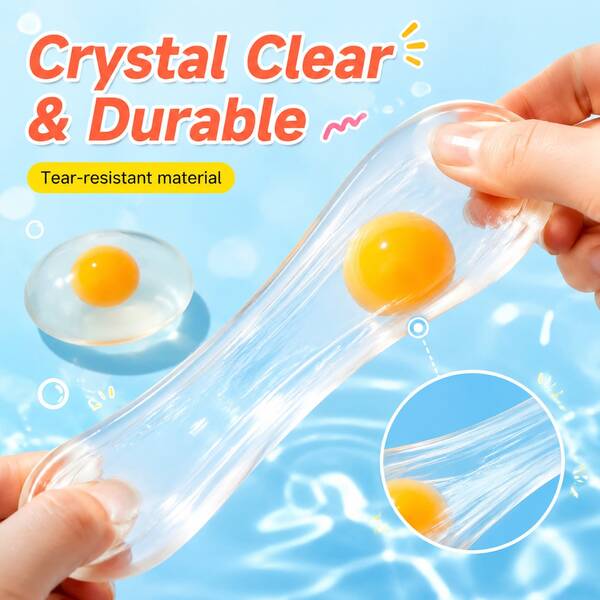 1pc Transparent Egg Stress Relief Toy, Soft Jelly Squeeze Fingertip Toy, Anxiety Relief, Portable Desktop Decompression Toy, Exquisite Relaxation Gift For Adults, Teenagers And Office Workers