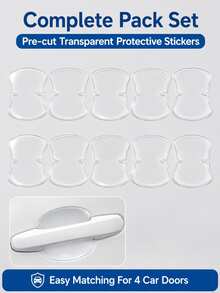 10pcs Transparent Car Door Handle Bowl Protection Film, Invisible Anti-Scratch Paint Protection Sticker, High Elasticity Flexible No Glue Residue Waterproof Protective Sticker, Easy Installation, Suitable For Most Sedans, SUVs, Trucks, Pickups, Daily Car Exterior Accessories - A - View 9