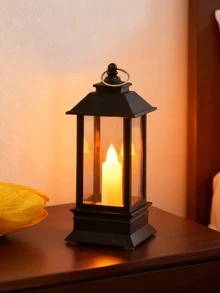 1pc Vintage Handheld LED Flameless Candle Light (Battery Included), Indoor Room Desktop Decor LED Night Light, Home Decoration Lantern Hanging Light, Holiday Party Event LED Decorative Light, Festival Decoration Ornament - Long Lantern - View 8