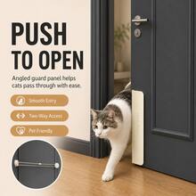 Cat Two-Way Automatic Door Closer - No-Drill Pet Passage, Durable Plastic Material, Easy Installation, No Disassembly/Drilling Required - White - View 6