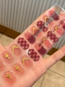 半固化凝膠美甲貼片 20片裝 長效沙龍級美甲貼，易貼易卸，需搭配UV燈使用 - 彩色 - 查看 6