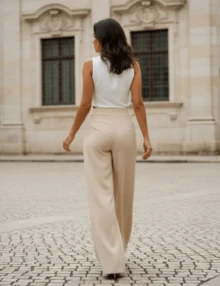 Women Pants - Beige - View 4