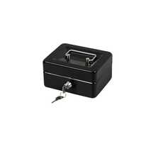 1pc Compact Metal Cash Box With Combination Lock, 6 Inch Security Lock Box With Money Tray, Glossy Black Finish, Suitable For Retailers, Personal Use, Home Office And Secure Storage, Size 15 X 12 X 9cm - Black - View 9