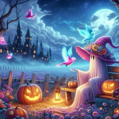 Halloween Pumpkin Diamond Painting Kit, Suitable For Beginners And Adults | Scary Ghost Diamond Art Set, Full Drill Diamond Painting, With Diamond Gemstone Craft, Suitable For Beginners Home Wall Decor