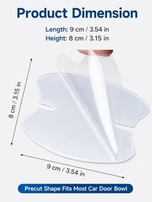 10pcs Transparent Car Door Handle Bowl Protection Film, Invisible Anti-Scratch Paint Protection Sticker, High Elasticity Flexible No Glue Residue Waterproof Protective Sticker, Easy Installation, Suitable For Most Sedans, SUVs, Trucks, Pickups, Daily Car Exterior Accessories - A - View 6