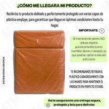 Sofá Cama Individual 190x70x15 Poliéster - Naranja - Ver 10