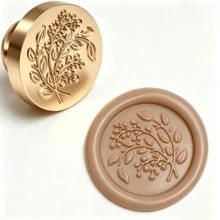 1 Buah Kepala Stempel Lilin Motif Telinga Gandum (TANPA Gagang) - Stempel Lilin untuk Undangan Pernikahan - Stempel Lilin untuk Kemasan Hadiah - bulir gandum - View 3