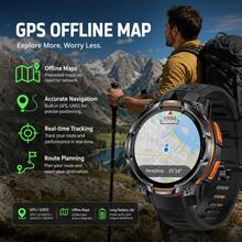 SENBONO Men's Heavy Duty GPS Smartwatch For Outdoor Sports, IPX8 Waterproof, Multi-Sport Modes, All-Day Health & Sleep Monitor, 1200mAh Battery, Flashlight, GPT, AI Watch Face, Message Notifications, Weather Sync - View 5