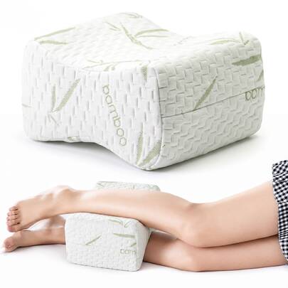 1pc Bamboo Leaf Leg Pillow, Slow Rebound Sponge Provides Support, No Collapse Or Deformation After Long-Term Use, Ergonomic Square Design, Fits Leg Curves, Comfortable For Long Sitting, Suitable For Pregnant Women/Office Workers/Homebodies