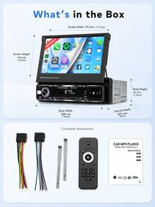 Optional Single DIN Car MP5 Player/Independent Backup Camera, Expandable Screen, Supports CarPlay And Android Auto, 7-Inch HD Touchscreen, Stereo, 12V Power, FM Radio, ISO Interface, AUX Input, SD Card Slot, USB Port - CarPlay+Auto - View 11