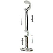 Suporte Duplo Alongado Para Varão De Cortina 28mm E 19mm Alumínio Maciço Cromado Luxo Unidade Bella Arte Acompanha Buchas E Parafusos Alta Resistência Fácil Instalação Ideal Para Cortina Com Blackout E Voil Acabamento Premium - 1PC - Visão 2