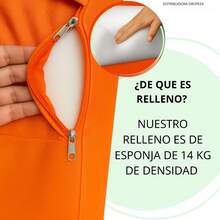 Sofá Cama Individual 190x70x15 Poliéster - Naranja - Ver 5