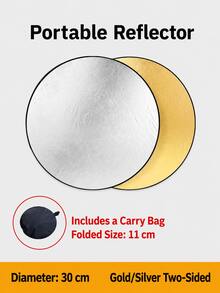 2-In-1 & 5-In-1 Foldable Photography Reflector, Portable Round Gold Silver White Black Soft Light Reflector, Suitable For Portrait, Product, Studio And Outdoor Photography, Multiple Sizes Available - one-size - View 14