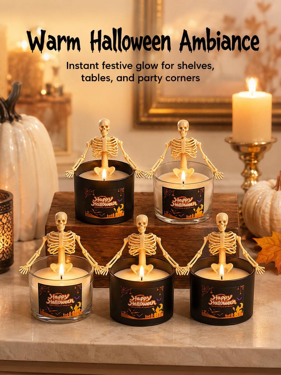 Halloween Pumpkin Scented Candle Gift, Aromatherapy Ornament, Home Decor, Party Decoration - A - View 1
