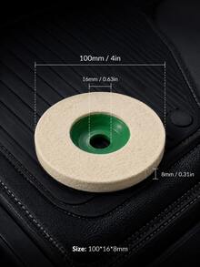 4pcs 4-Inch Thick Pure Wool Polishing Pads, 100mm Wear-Resistant Wool Polishing Disc, Stable Installation, Suitable For Angle Grinder, Used For Car Headlights, Paint, Marble, Glass, Ceramic, Metal, Wood Floor Polishing, Rust Removal And Cleaning - A - View 6