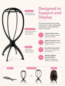 Foldable Portable Hairpiece And Hat Display Stand, Sturdy And Durable Multi-Purpose Storage Rack, Suitable For Daily Use And Travel, Two Styles Sent Randomly; Slight Color Difference May Occur Due To Lighting, Does Not Affect Daily Use - View 5