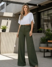 Women Pants - Military Green - View 4