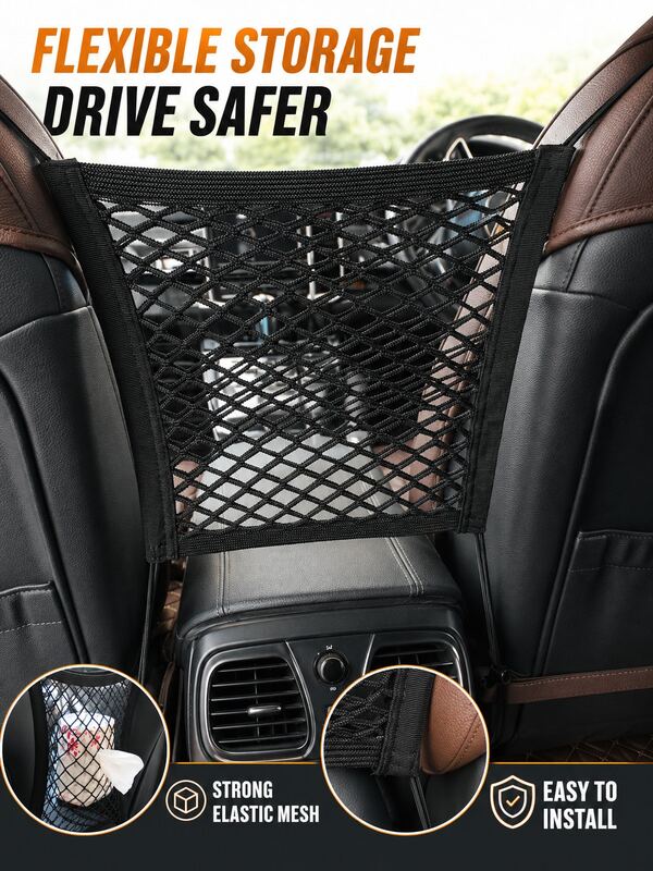 Organizador de almacenamiento para el respaldo del asiento del coche, malla protectora de 2 capas y 4 lados, bolsa de almacenamiento de aislamiento de infantil para el coche