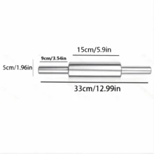 Stainless Steel Lightweight Rolling Pin, Available In 3 Sizes, Professional Dough Roller, Durable Non-Stick Easy To Clean. Suitable For Pizza Dough, Pie Crust, Cookies, Pastries And Pasta. - Silver - View 14