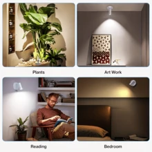 1pc Rechargeable Magnetic LED Spotlight, Indoor Use, USB Charging, 3-Color Dimmable, 350° Rotatable, Battery Powered, Touch Control Wall Lamp, Suitable For Bedroom, Bedside, Artwork, Painting, Potted Plants, Plants, Picture Light - Multicolor - View 7