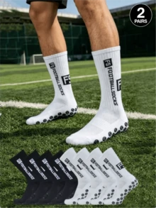 1/2/3/4 Pairs FS Pattern Football Socks, Shock-Absorbing Comfortable Wear-Resistant Sports Socks, Suitable For Outdoor Fitness Basketball Socks - Multicolor - View 16