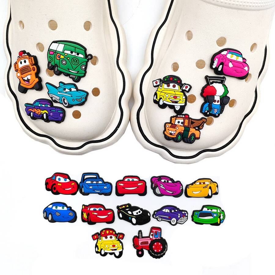 Panini Cars Lightning McQueen Croc-skocharms, tecknad racingbil i mjuk PVC, skodekor för clogs och sandaler - Multifärgad - Visa 1