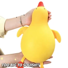 1pc Cute Yellow Duck S-Queeze Stress Toy, Soft Cartoon Animal Squeeze Toy For Kids, Classroom Reward, Birthday Party Favor For Boys And Girls, Novelty Sensory Game Gift -- Squeeze Toy - Squeeze Toy - Squeeze Toy - S-Quishy Toy - Crunchy Squeeze - Multicolor - View 3