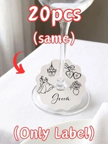 10/20/40/60/90/120/150/300入 定製紅酒杯座次卡，婚禮桌名牌，秋季婚禮個性化姓名座次標籤，新娘婚前派對裝飾伴手禮，新郎新娘定製紅酒杯座次卡，個性化姓名婚禮桌座次卡 - 多色3 - 查看 19