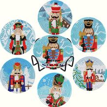 Merry Christmas DIY Diamond Painting Coaster Set, Christmas Nutcracker Element, Suitable For Beginners, Adult Painting Crafts And Sewing Supplies, Home Decor And Party Small Gift Toys, Christmas Gifts - Multi-color/QY49 - View 1