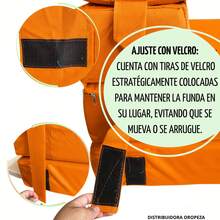 Sofá Cama Individual 190x70x15 Poliéster - Naranja - Ver 7