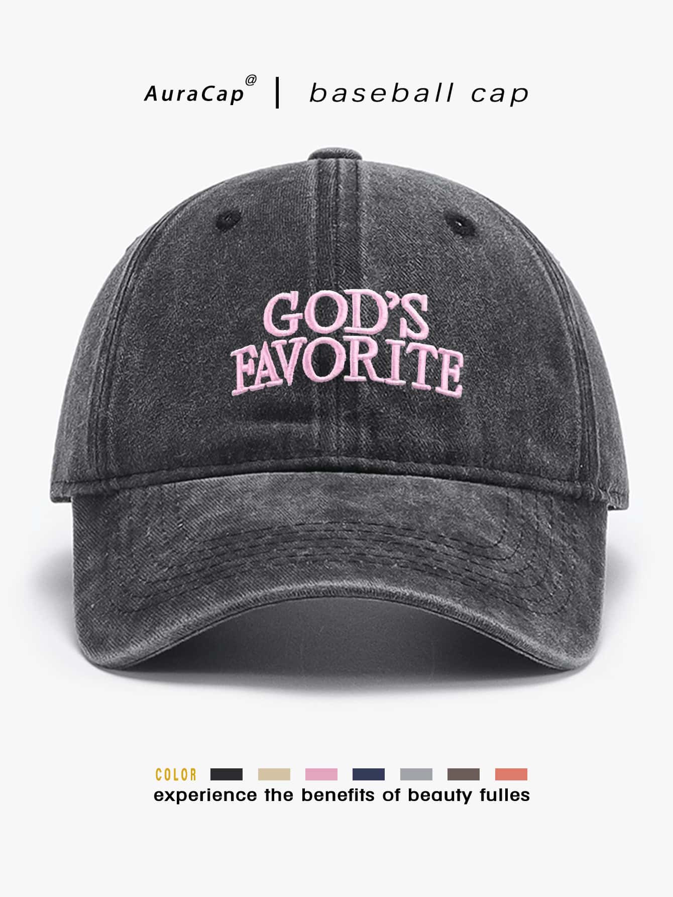 1pc Washed Baseball Cap, Printed With GOD'S FAVORITE, Vintage Dad Hat, Unisex Y2K Street Style Sun Hat, Suitable For Summer Travel And Daily Wear, Men's And Women's Hats Same Style, Suitable For All Seasons Spring Summer Autumn Winter, Perfect Gift For Valentine's Day, Bachelor Party, Father's Day, Mother's Day, Teacher's Day, Back To School, Halloween, Bride, Student, Teacher