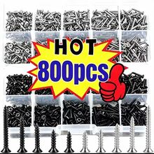 800 buah Sekrup Kayu Self Tapping Kombinasi, Kit Sekrup Kepala Datar Silang Logam M2, Cocok untuk Papan dan Kabinet, Pengerjaan Kayu, Proyek DIY dan Perakitan Furnitur, 8 Ukuran - Beraneka warna - View 2