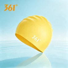 361degree 1pc 361° Ear Protection Waterproof Textured Silicone Swim Cap, High Elasticity Non-Slip Full Coverage Long Hair Swimming Cap, Unisex Adult Comfortable Bath Cap, Suitable For Pool Swimming, Beach Surfing And Water Sports - Multicolor - View 5