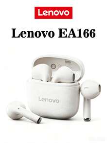 Lenovo EA166 藍牙耳機，智慧降噪，清晰通話，無線藍牙耳機，高品質音訊，內建麥克風，IPX5 防水，低延遲，適用於工作、旅行、睡眠、健身、聆聽音樂，入耳式耳機 - 櫻花白 - 查看 1