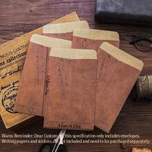 Vintage Stationery And Envelope Set, Confession Letter Paper And Envelopes, Exquisite Artistic Minimalist Kraft Paper Envelopes. (Dear Customer, Please Note Our Product Envelopes Are Sold Separately, Without Letter Paper And Stickers) - Retro - View 2