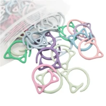 5/10/16/20/30/40/50/60Pcs Colorful Open Cat Ear Rotating Stitch Markers, Wider Open Cat Ear Themed Stitch Markers, Practical Knitting Tools, Gift For Knitters, Random Colors. - Multicolor - View 8