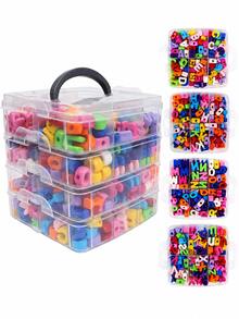 480pcs Large Letter Beads, Colorful Acrylic Chunky Beads, Large Hole Design, Suitable For Keychains, Bracelets And Pendants, Jewelry Making Accessories - Large Letter Beads - View 6