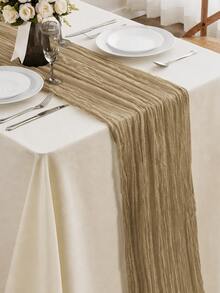 1pc/5pcs 90*180cm Solid Color Table Runner, Minimalist Polyester Tablecloth Decor, Suitable For Dining Table,For Weddings,Wedding Decor,Room Decor,Home Decor,Kitchen Decor,Party Decor,Can Be Used As Chair Back Ties,Festivals - View 4