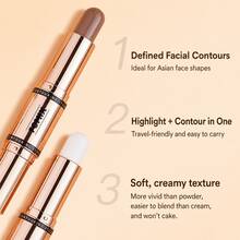 FOMIX Stik Kontur & Highlighter Dua Ujung 2-in-1, Riasan Pembentuk Wajah yang Lembut dan Mudah Dibaurkan, Formula Halus yang Dapat Diaplikasikan Berlapis-lapis, Menciptakan Kontur Alami yang Terdefinisi, Mencerahkan dan Mempertegas Bentuk Hidung, Pipi, dan Garis Rahang, Stik Riasan - MultiWarna - View 5