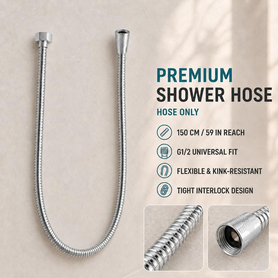 1pc 304 Stainless Steel Shower Faucet Hose, Flexible Spray Nozzle Faucet Tube, Universal For Bathroom Sink, Durable And Rust-Proof