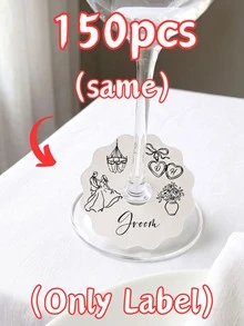 10/20/40/60/90/120/150/300入 定製紅酒杯座次卡，婚禮桌名牌，秋季婚禮個性化姓名座次標籤，新娘婚前派對裝飾伴手禮，新郎新娘定製紅酒杯座次卡，個性化姓名婚禮桌座次卡 - 多色3 - 查看 17