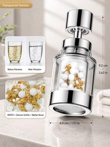 360° Rotating Faucet Filter Adapter, Transparent 3-Layer Kitchen Sink Water Filter Aerator With Fine Mist Nozzle, Easy Install Swivel Faucet Extender, Suitable For Kitchen Sink And Bathroom Basin, Ideal For Renters And Homeowners, Christmas And New Year Gift - Filtered Transparent Splash-proof Faucet Extender - View 6