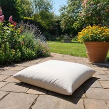 70x70 Cm Tufted Floor Cushion, Made In Turkey, Square Seating Pillow For Indoor & Outdoor Use - Champagne - View 4