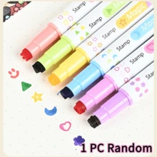 1/6pcs Dual-Tip Stamp Pens, Cute Pattern Colorful Stamp Pens, Built-In Stamp, Multi-Color Decorative Diary Pens, Suitable For Journaling, Scrapbooking, Note Marking, Painting Crafts, Creative Stationery And Back To School Supplies For Students And Children. - Same Style - View 13
