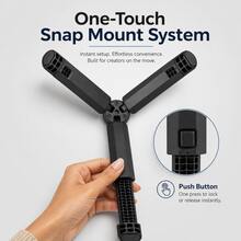 1pc Adjustable Mini Desktop Tripod With Extendable Legs, Non-Slip Feet And 1/4" Screw Interface, Portable Stand For Action Camera, Stabilizer, LED Light, Vlog And Live Streaming, Black - View 4