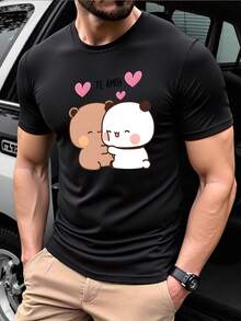 Men T-Shirts - 黑色 - 查看 6