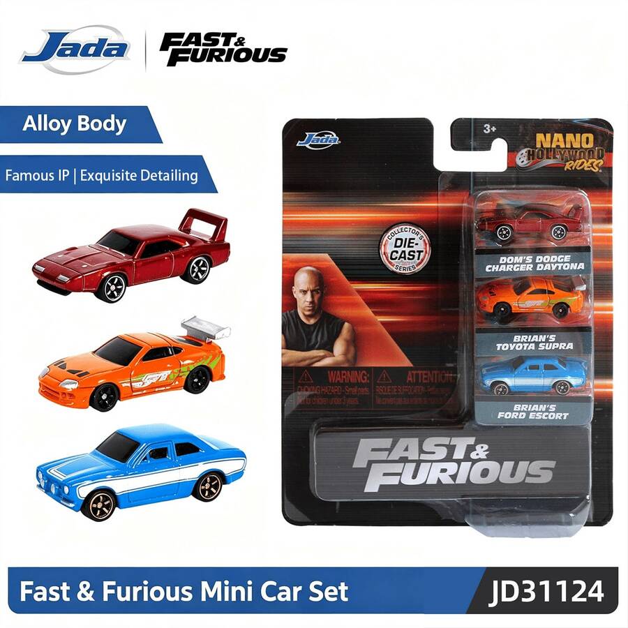 Simba Universal Fast Racing Movie Inspired Mini Diecast Car Set, 3pcs Alloy Model Vehicles,Collectible Display Cars, Gift For Car Fans - Multicolor - View 1