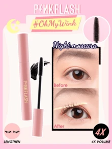 PINKFLASH Maskara Lentik Tahan Minyak 7g, Tahan Lama, Tidak Luntur, Tahan Air, Lembut, Tidak Menggumpal, Efek Makeup Sempurna Sepanjang Hari - Volume #1 - View 1