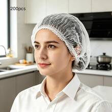 Thickened Disposable Non-Woven Strip Cap 100/200pcs, High Elasticity Dust-Proof Hair Cover, Suitable For Beauty Salon, Wellness Center, Kitchen And Outdoor Work, Can Be Used For Home Cleaning, Sleep Hair Care And Daily Use, Multiple Colors Available - Multiple Styles - View 13