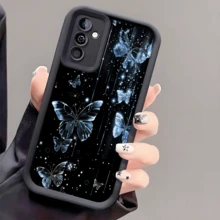 1pc Creative Butterfly Flying In The Night Full Coverage Anti-Drop Phone Case, Thickened Anti-Slip Protective Cover Compatible With IPhone, Honor, Galaxy, - Black - View 2